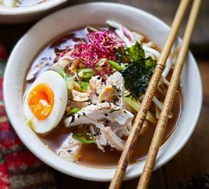 Leftover turkey ramen